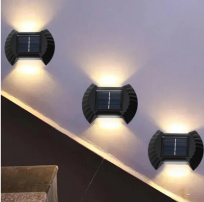 4 luces de pared con energía solar