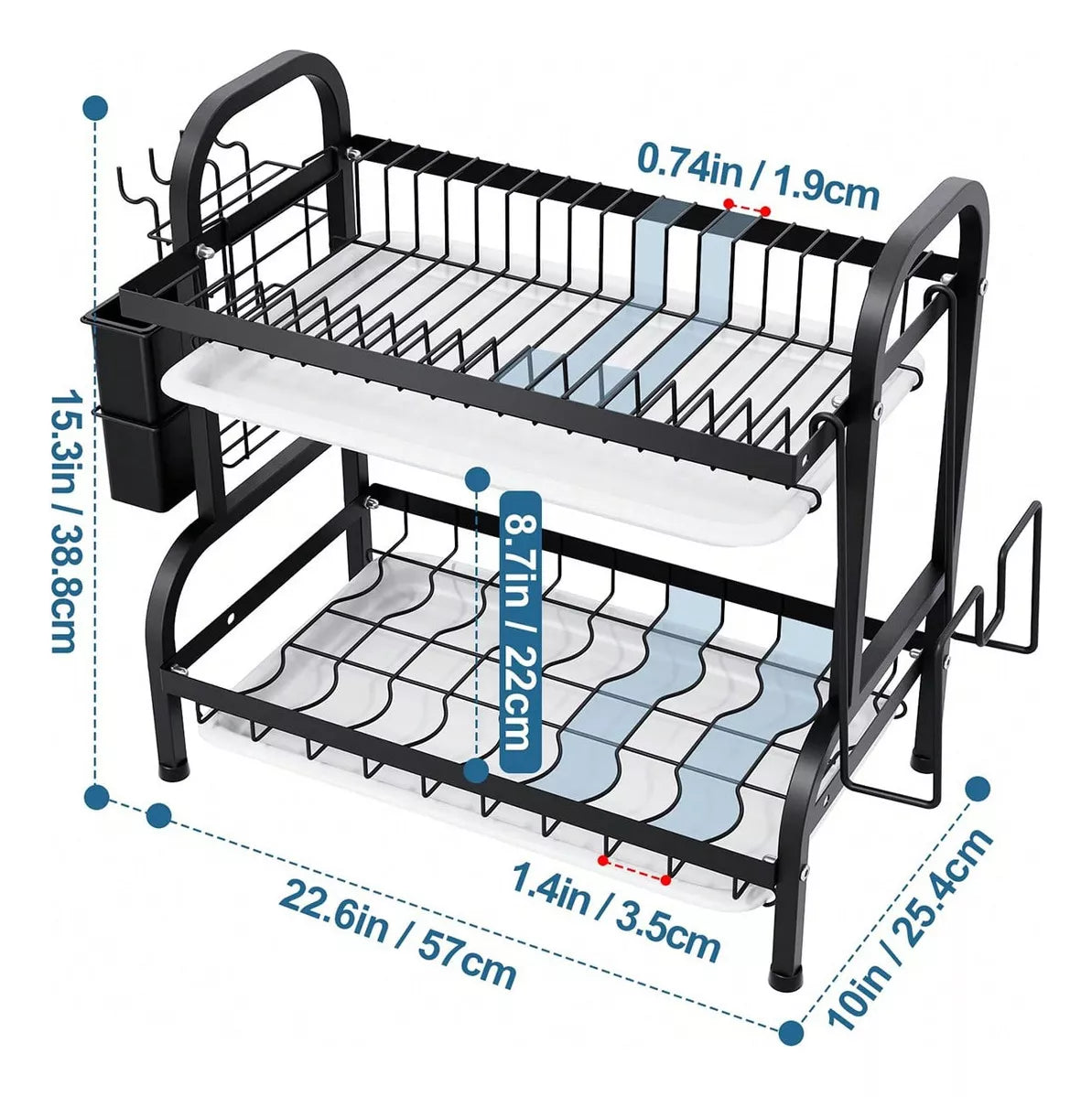 Secador Escurridor De Platos 2 Niveles